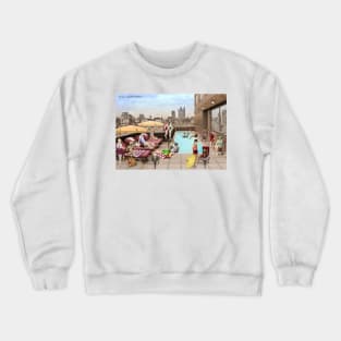 Art Deco Rooftop Chillout Crewneck Sweatshirt